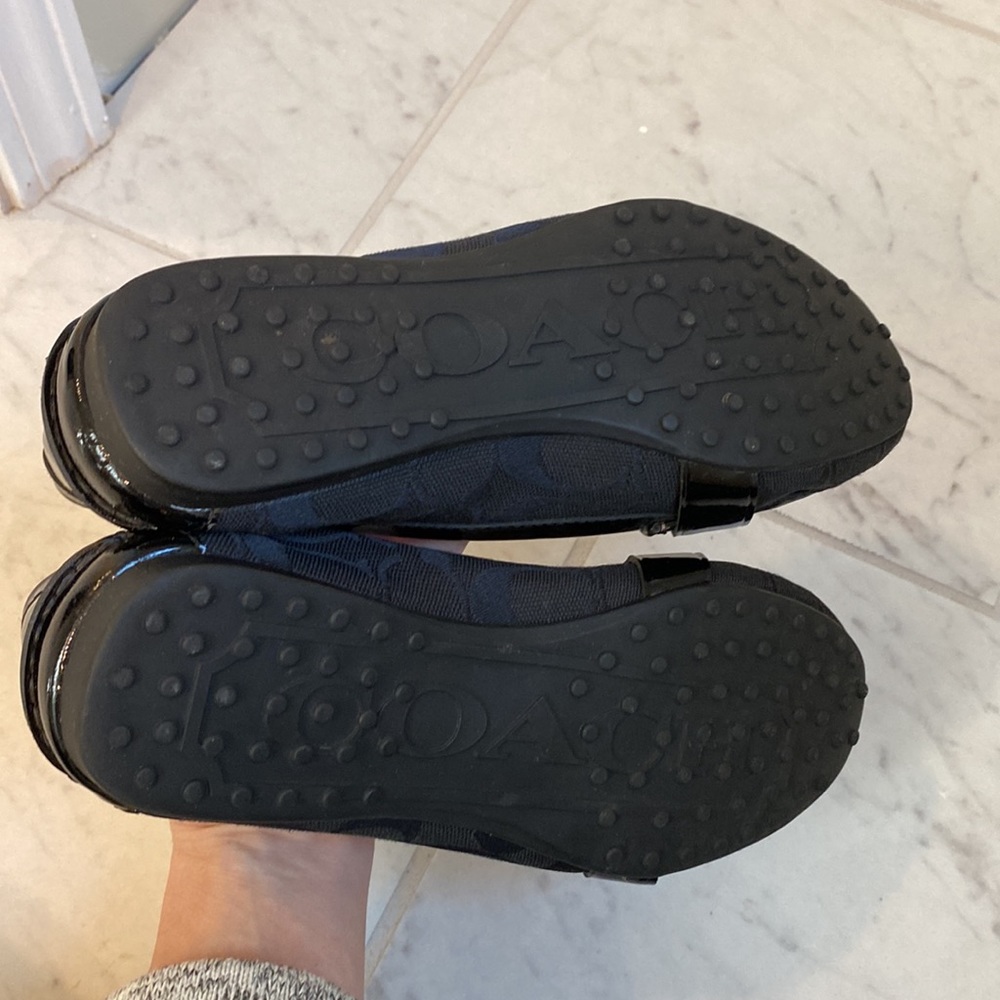 Black patent/fabric Coach loafers - Sz 6.5 - Picture 5 of 7
